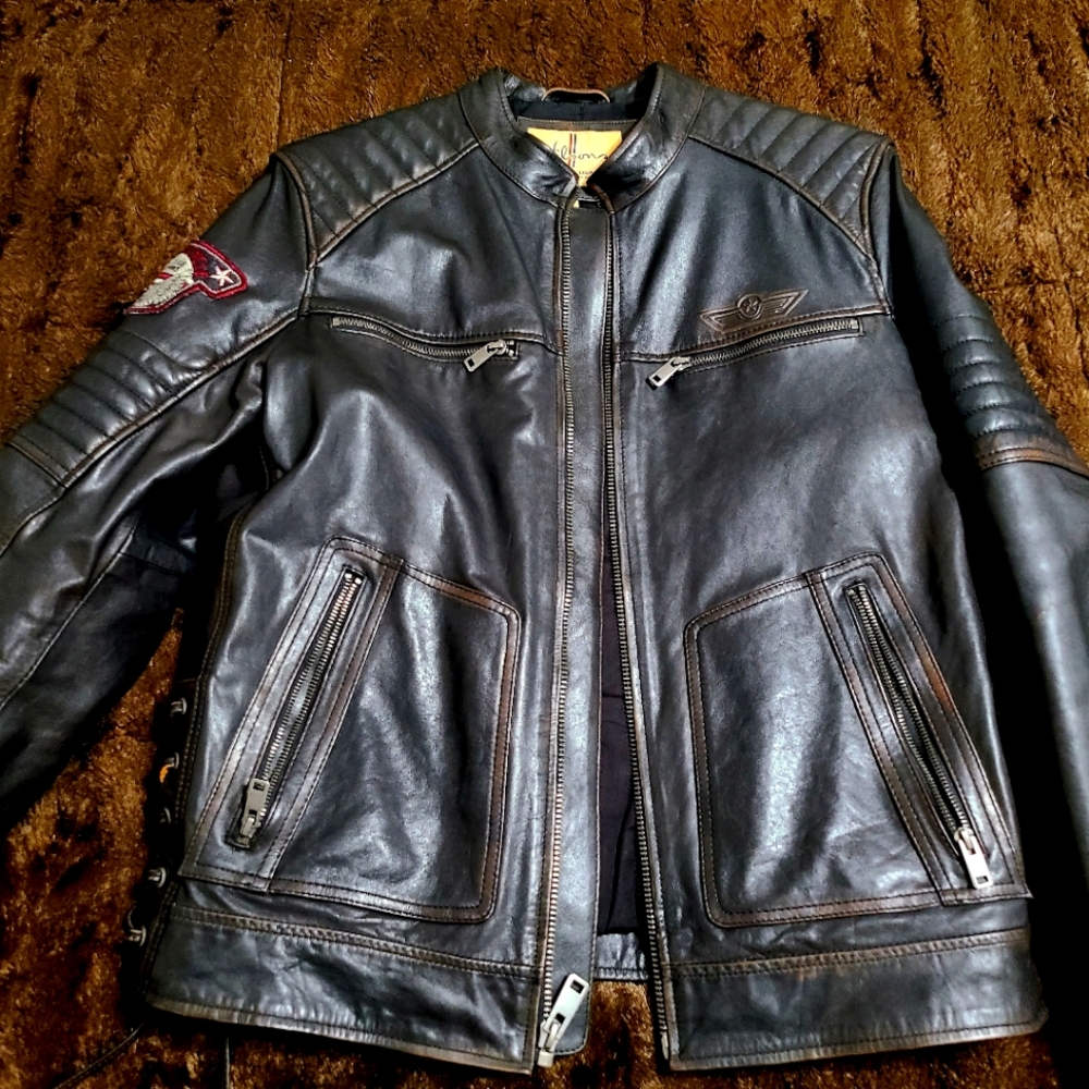 Vintage Wilsons Leather Motorcycle Biker jacket